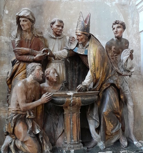 Bautismo de San Agustín por San Ambrosio - Catedral de Troyes